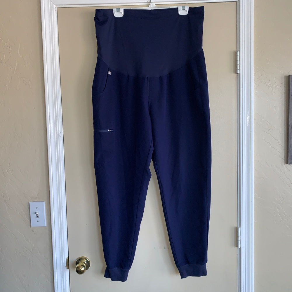 Figs Maternity Zamora Scrubs Jogger Pants Sz.XL Navy Blue Technical Collection